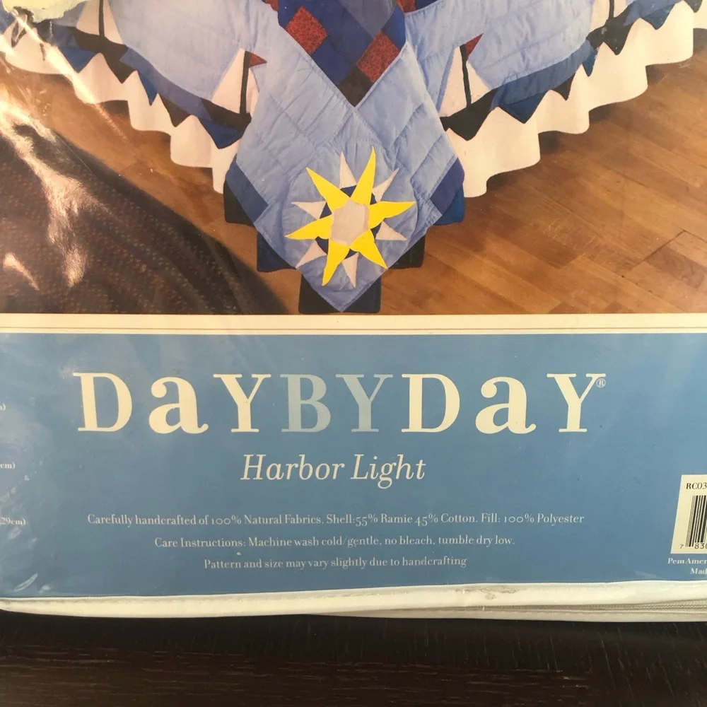 Day By Day Handcrafting 100% Natural Fabrics Nautical Themed Quilt Twin 68”x 86”